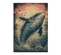 Puzzles 38x26cm/1000pcs pour Adultes Retro Whale Puzzle pour Adultes, Décoration Murale, Défi Difficile, pour Les Amateurs De Jeux 38x26cm/1000pcs