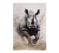 Puzzles 38x26cm/1000pcs pour Adultes Running Black Rhino Puzzles À Monter Soi-même, Jouets, Modèles À Assembler, Cadeaux pour Les Amis Et La Famille 38x26cm/1000pcs