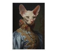 Puzzles 38x26cm/1000pcs pour Adultes Sphynx Cat Queen Casse-têtes pour Adultes, Jeu De Réflexion Difficile, Cadeau d'anniversaire Unique 38x26cm/1000pcs