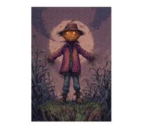 Puzzles 38x26cm/1000pcs pour Adultes Spooky Scarecrow Halloween Decor Puzzle Adulte, Jeu De Réflexion, Décoration Intérieure, Défi À Relever 38x26cm/1000pcs