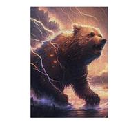 Puzzles 38x26cm/1000pcs pour Adultes Thundering Beast Epic Wildlife Artwork Puzzle Adulte, Jeu De Réflexion, Décoration Intérieure, Défi À Relever 38x26cm/1000pcs