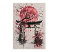 Puzzles 38x26cm/1000pcs pour Adultes Torii Gate Sakura Puzzle pour Adultes, Jeu De Réflexion, Cadeau Amusant pour Toute La Famille Et Les Amis 38x26cm/1000pcs