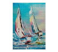 Puzzles 38x26cm/1000pcs pour Adultes Two Yachts Casse-têtes pour Adultes, Jeu De Réflexion Difficile, Cadeau d'anniversaire Unique 38x26cm/1000pcs