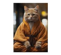 Puzzles 38x26cm/1000pcs pour Adultes Zen Cat Monk Puzzles À Monter Soi-même, Jouets, Modèles À Assembler, Cadeaux pour Les Amis Et La Famille 38x26cm/1000pcs