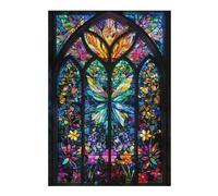 Puzzles 38x26cm/1000pcs Stained Glass Garden Casse-tête pour Adultes, Jeu De Réflexion, pour S'amuser en Famille, Cadeaux d'anniversaire Et De Noël Uniques 38x26cm/1000pcs