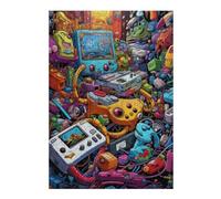 Puzzles 38x26cm/1000pcs Vibrant Retro Gaming Devices Puzzles pour Adultes, Jeu Familial, Cadeaux pour Femmes, À Offrir À Toute La Famille 38x26cm/1000pcs
