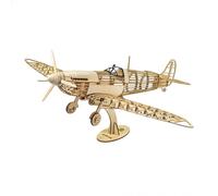 Puzzles 3D en bois à monter soi-même, avion de combat Spitfire 1:25, découpe au laser, modèle d'avion en bois de balsa à construire pour adultes, puzzle d'avion en bois pour décoration de la maison