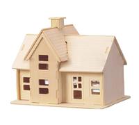 Puzzles 3D en Bois | Maisons en Bois pour l'artisanat, 1 Ensemble de Puzzles 3D naturels, modèle de Maison d'assemblage, Puzzle Rural éducatif pour Adultes