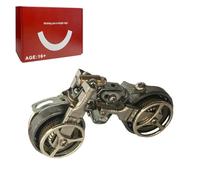 Puzzles 3D en métal pour adultes, 300 pièces + kit de modèle de moto steampunk puissant, puzzle mécanique en métal, décoration de moto, cadeau