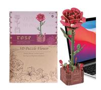 Puzzles 3D pour adultes | Modèle en bois adapté aux débutants - Puzzle à fleurs 3D - Pour bricolage à la maison, au bureau, à l'intérieur et à l'extérieur - Pour adultes et