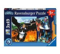 Puzzles 3x49 pièces : Dragons : les neuf royaumes Ravensburger G