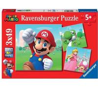 Puzzles 3x49 pieces Super Mario, Puzzle Enfant, Des 5 ans, 05186, Ravensburger