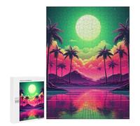 Puzzles 500 PCS Abstract Retrowave Horizon Puzzles pour Adolescents Jeux Relaxants Défi Difficile Cadeaux Uniques d'anniversaire Et De Noël 500 PCS