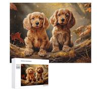 Puzzles 500 PCS American Cocker Spaniel Puzzles pour Adolescents Jeux Relaxants Défi Difficile Cadeaux Uniques d'anniversaire Et De Noël 500 PCS