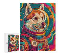 Puzzles 500 PCS Astronaut Husky Space Puzzles pour Adolescents Jeux Relaxants Défi Difficile Cadeaux Uniques d'anniversaire Et De Noël 500 PCS