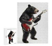 Puzzles 500 PCS Black Bear Guitar Puzzles pour Adolescents Jeux Relaxants Défi Difficile Cadeaux Uniques d'anniversaire Et De Noël 500 PCS