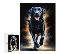 Puzzles 500 PCS Black Labrador Running Puzzles pour Adolescents Jeux Relaxants Défi Difficile Cadeaux Uniques d'anniversaire Et De Noël 500 PCS
