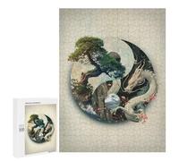 Puzzles 500 PCS Bonsai Dragon Yin Yang Puzzles pour Adolescents Jeux Relaxants Défi Difficile Cadeaux Uniques d'anniversaire Et De Noël 500 PCS