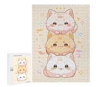 Puzzles 500 PCS Cute Kawaii Cats Japan Art Puzzles pour Adolescents Jeux Relaxants Défi Difficile Cadeaux Uniques d'anniversaire Et De Noël 500 PCS