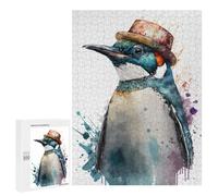 Puzzles 500 PCS Emperor Penguin Watercolor Puzzles pour Adolescents Jeux Relaxants Défi Difficile Cadeaux Uniques d'anniversaire Et De Noël 500 PCS