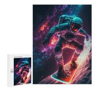 Puzzles 500 PCS Galaxy Surfing Astronaut Puzzles pour Adolescents Jeux Relaxants Défi Difficile Cadeaux Uniques d'anniversaire Et De Noël 500 PCS