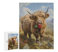 Puzzles 500 PCS Highland Cow Pepper Land Puzzles pour Adolescents Jeux Relaxants Défi Difficile Cadeaux Uniques d'anniversaire Et De Noël 500 PCS