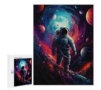 Puzzles 500 PCS pour Adolescents Abstract Astronaut Walking Jeu De Puzzle Casse-tête Anti-Stress Stimulant À Compléter 500 PCS