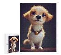 Puzzles 500 PCS pour Adolescents Adorable Puppy with Big Eyes Puzzles pour Adultes À Monter Soi-même - Jeux Éducatifs Et Amusants en Famille 500 PCS