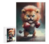 Puzzles 500 PCS pour Adolescents Angry Lion Cub Boxer Puzzles pour Adultes À Monter Soi-même - Jeux Éducatifs Et Amusants en Famille 500 PCS