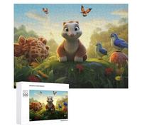 Puzzles 500 PCS pour Adolescents Animals in A Beautiful Garden Jeux De Puzzle Relaxants Améliorent La Mémoire Offrez-Les en Cadeau À Toute La Famille 500 PCS