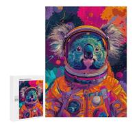 Puzzles 500 PCS pour Adolescents Astronaut Space Koala Puzzle pour Adultes : Un Jeu Manuel Amusant Et Humoristique pour Un Anniversaire Ou Noël 500 PCS