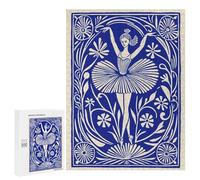Puzzles 500 PCS pour Adolescents Ballet Dancer in Floral Frame Puzzle pour Adultes Jouets Anti-Stress Modèle À Assembler Cadeau d'anniversaire, Cadeaux, 500 PCS