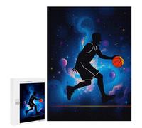 Puzzles 500 PCS pour Adolescents Basketball Player in Space Puzzle pour Adultes : Un Jeu Manuel Amusant Et Humoristique pour Un Anniversaire Ou Noël 500 PCS
