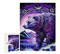 Puzzles 500 PCS pour Adolescents Bear Floral Design Puzzles pour Adultes Jeu De Réflexion Cadeau d'anniversaire Difficile À Compléter 500 PCS