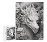 Puzzles 500 PCS pour Adolescents Black and White Dragon Puzzles pour Adultes À Monter Soi-même - Jeux Éducatifs Et Amusants en Famille 500 PCS