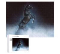 Puzzles 500 PCS pour Adolescents Black Horse Rearing Puzzles pour Adultes Jouets Anti-Stress Décoration Parfaite Cadeaux Anti-Stress 500 PCS