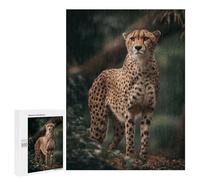 Puzzles 500 PCS pour Adolescents Cheetah in Rainy Forest-1 Puzzles pour Adultes Améliore La Mémoire Interaction Parent-Enfant Jouet Jeu Intellectuel 500 PCS