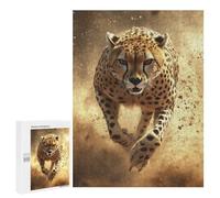 Puzzles 500 PCS pour Adolescents Cheetah Running Puzzles pour Adultes À Monter Soi-même - Jeux Éducatifs Et Amusants en Famille 500 PCS