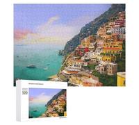 Puzzles 500 PCS pour Adolescents Colorful Coastal Towns A Visual Journey Puzzles pour Adultes Jeux Relaxants Difficulté Défi Éducatif Difficile 500 PCS