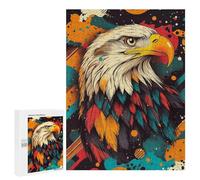 `Puzzles 500 PCS pour Adolescents Colorful Eagle Portrait Eagle Wall Art Puzzles pour Adultes Jeux De Détente Découpe De Précision Offre Spéciale Cadeaux pour Toute La Famille 500 PCS
