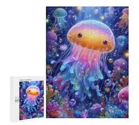 Puzzles 500 PCS pour Adolescents Colorful Jellyfish Ocean Scene Puzzles pour Adultes Améliore La Mémoire Interaction Parent-Enfant Jouet Jeu Intellectuel 500 PCS