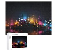 Puzzles 500 PCS pour Adolescents Colorful Music Notes Background Puzzle pour Adultes Jeux Amusants Une Œuvre d'art Aidez Votre Cerveau À Faire Travailler 500 PCS