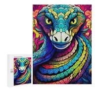 Puzzles 500 PCS pour Adolescents Colorful Serpent Portrait Puzzles pour Adultes Jeux Relaxants Difficulté Défi Éducatif Difficile 500 PCS