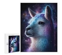 Puzzles 500 PCS pour Adolescents Cosmic Llama Portrait-3 Puzzles pour Adultes Améliore La Mémoire Défi Éducatif Réduction du Stress Cadeaux 500 PCS