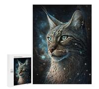 Puzzles 500 PCS pour Adolescents Cosmic Lynx Portrait-5 Puzzles pour Adultes Améliore La Mémoire Interaction Parent-Enfant Jouet Jeu Intellectuel 500 PCS