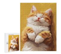 `Puzzles 500 PCS pour Adolescents Cozy Tabby Cat Art Puzzles pour Adultes Jeux De Détente Découpe De Précision Offre Spéciale Cadeaux pour Toute La Famille 500 PCS