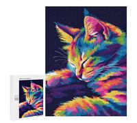 Puzzles 500 PCS pour Adolescents Cute Popart Pixel Cat Puzzles pour Adultes Jouets Anti-Stress Décoration Parfaite Cadeaux Anti-Stress 500 PCS