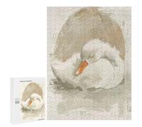 Puzzles 500 PCS pour Adolescents Cute Sleeping Baby Swan Nursery Illustration Puzzles pour Adultes Jeu De Réflexion Cadeau d'anniversaire Difficile À Compléter 500 PCS