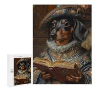Puzzles 500 PCS pour Adolescents Dachshund in Royal Attire Regal Dachshund in Renaissance Attire Puzzles pour Adultes Décoration Murale Jouet Difficile, Difficile, Stimulant À Compléter 500 PCS