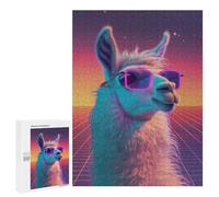 Puzzles 500 PCS pour Adolescents Disco Party Retro Llama Puzzles pour Adultes - Jouets À Faire Soi-même, mais Aussi Un Défi Éducatif Amusant Et Humoristique 500 PCS